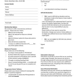 Half year membership form